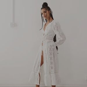 ASOS UK Elegant White Eyelet Coverup